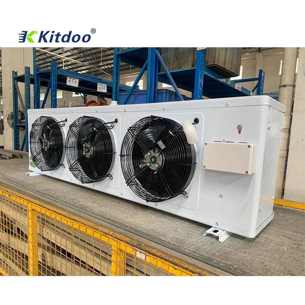 Venta caliente Precio bajo almacenamiento frío Sala congelada AC 380V Refrigeración por evaporación evaporador 3 ventiladores refrigeradores de aire Kitdoo