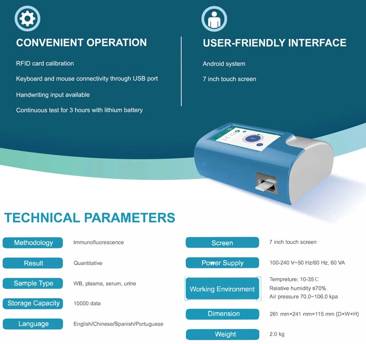 My-B146-2 Laboratory Equipment Quantitative Fluorescence Immunoassay Analyzer Poct