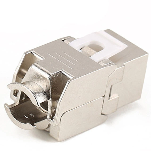 10 Gigabit CAT6/CAT6A RJ45 FTP Tool-Less Zinc-Alloy Shielded Keystone Jack