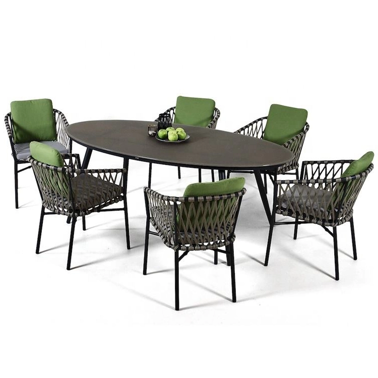 Garden Furniture Rope Chairs Patio Outdoor Dining Table Set