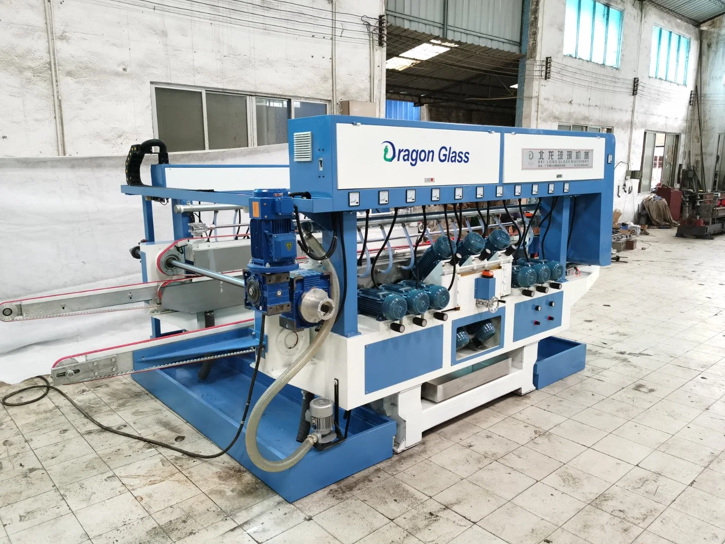 Window and Door Glass Double Edging Machine Processing Line in PLC Control with High Efficiency