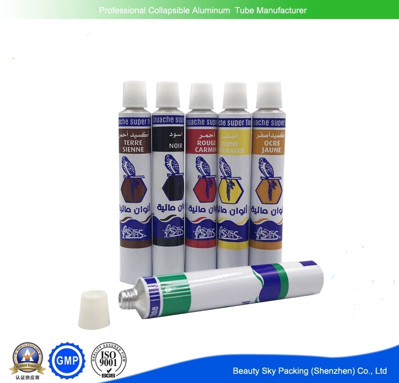 Watercolor Pigment Paint Oil Packaging Empty Aluminium Collapsibble Soft Tubes