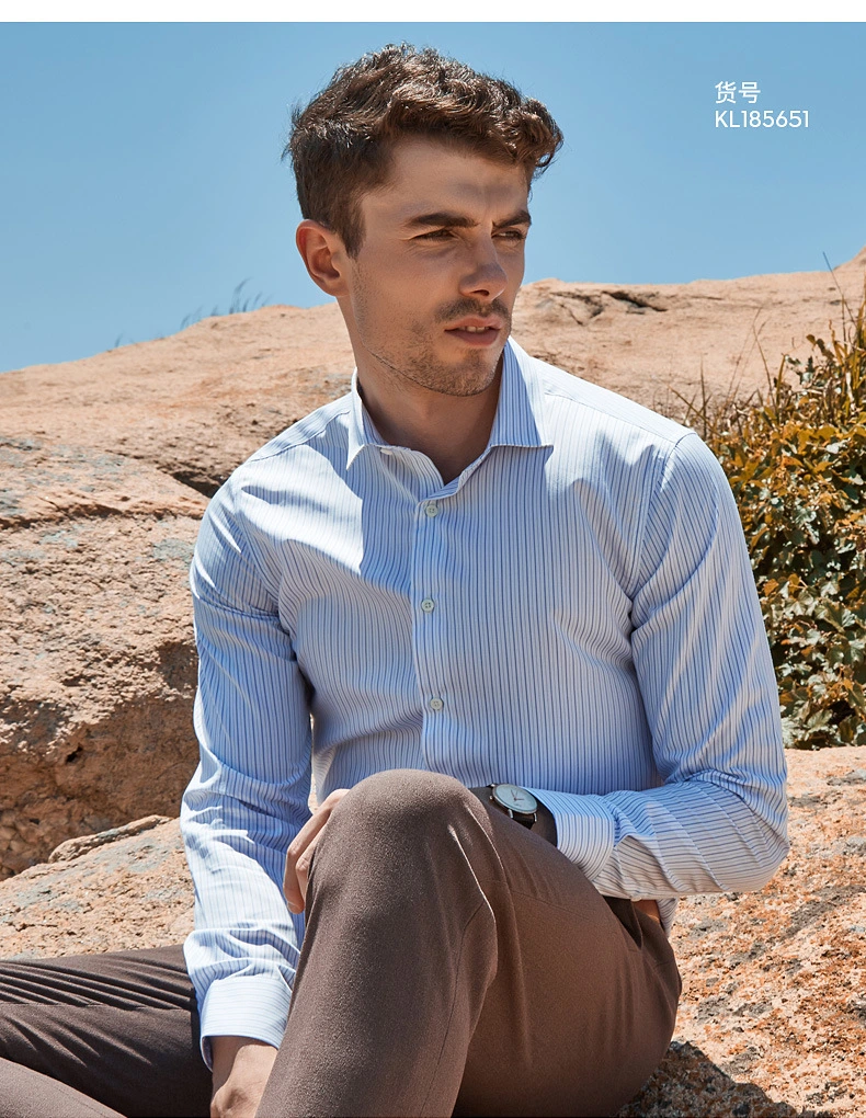 Camisolas de manga comprida para homem ′ S vestuário de trabalho profissional Pode ser personalizado Pure Cotton Slim Fit não Engomadoria