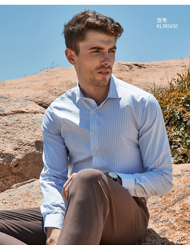 الرجال" القمصان "S" ملابس طويلة الأعمال ملابس المهنية يمكن تخصيص Pure Cotton Slim Fit Non كي