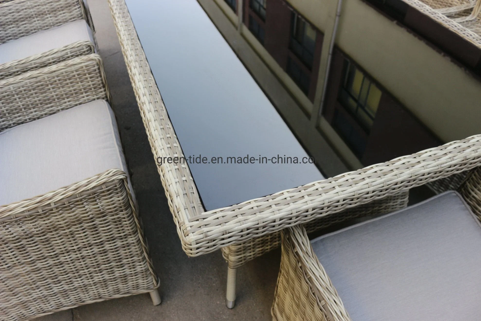 Chinese Outdoor Patio Furniture Garden Rattan Wicker Dining Table Sets