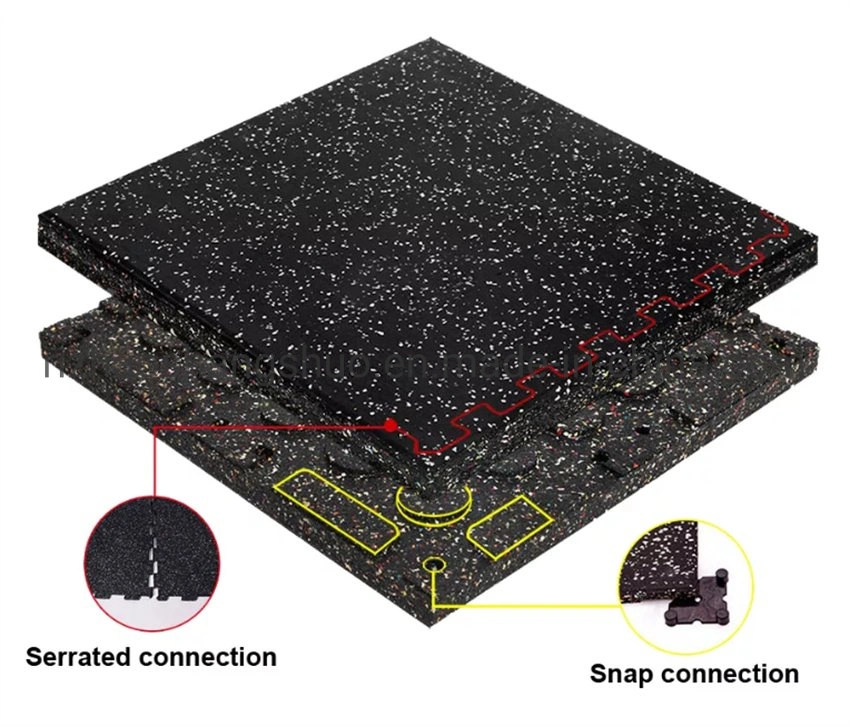 رفع الأثقال التجارية امتزاز الصوت المتين عزل الصوت المطاط معدات الصالة الرياضية حصيرة أرضية أرضية من المطاط ومقاومة للانزلاق EPDM