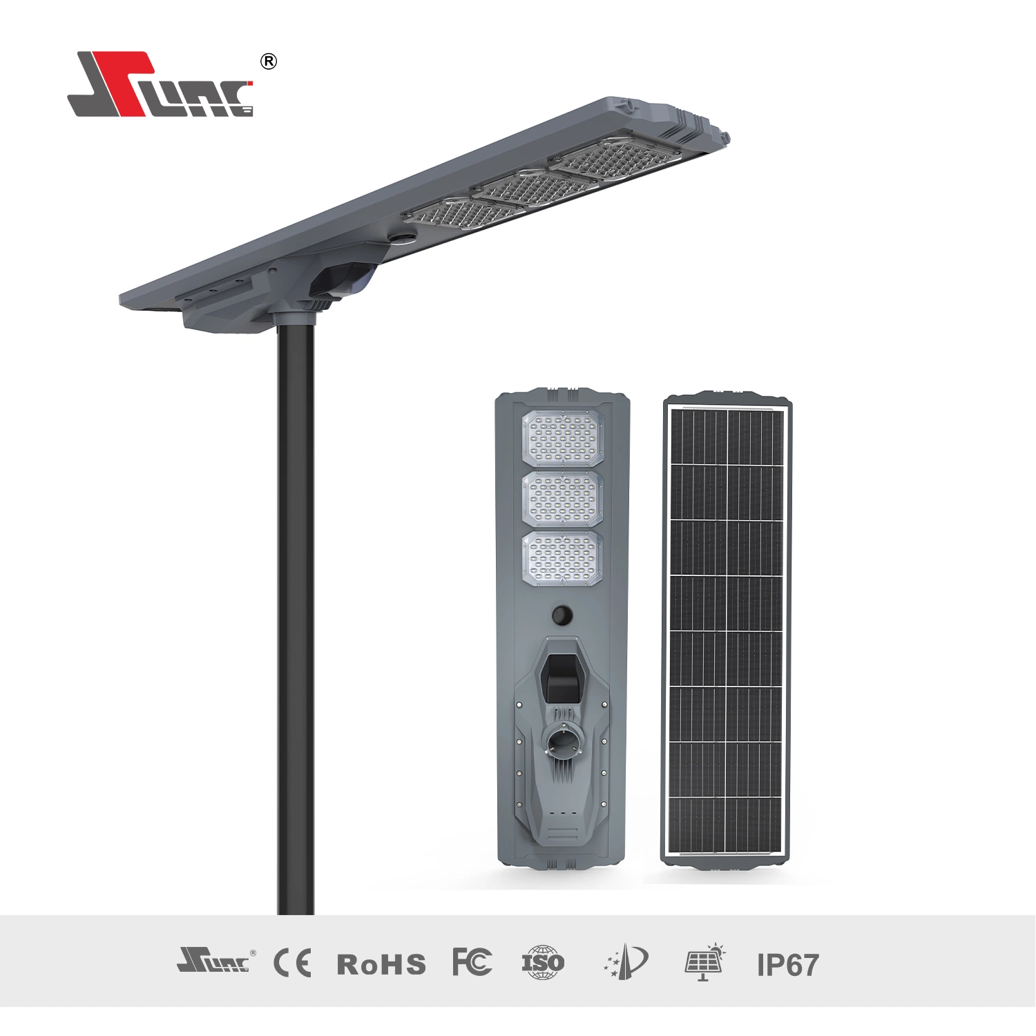 Sunc Hot Sale 100W 200W 300W 400W Outdoor Lighting Street High Way Lighting IP65 8m Pole Aluminium Starship I All in One Solar Street Light with Motion Sensor