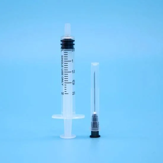 2 or 3 Parts Disposable Plastic Syringe with Needle with Luer Lock or Luer Slip