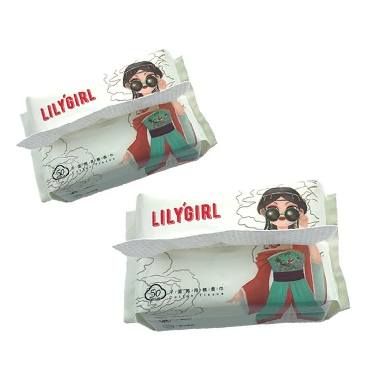 Soft Wet&Dry Papers Without Deformation Daily Facial Towelettes Cotton Tissue