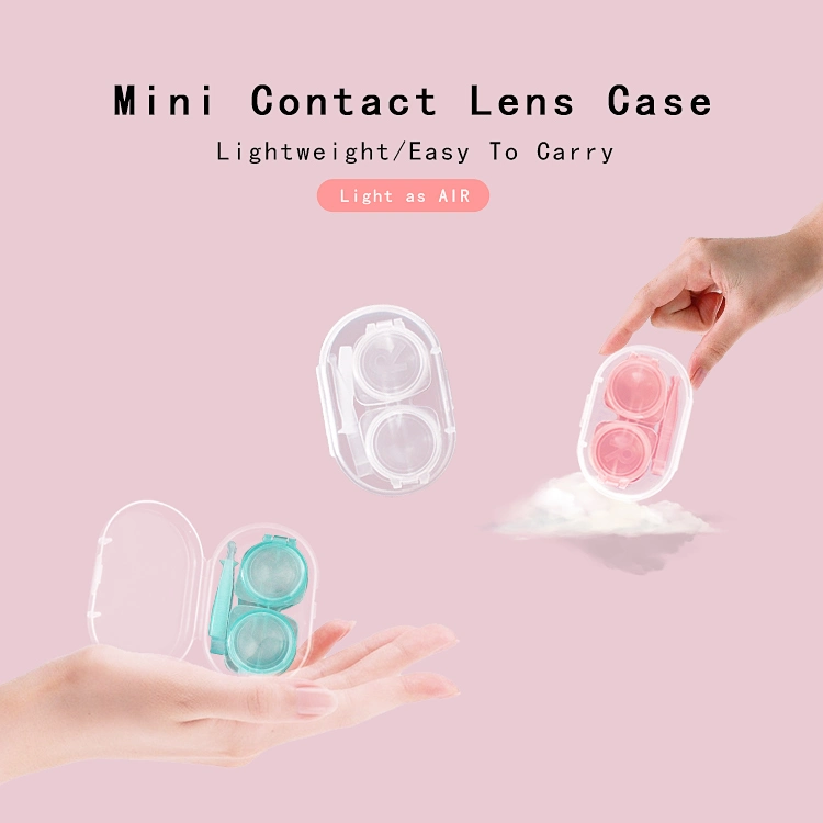 Easy Carry Mirror Container Holder Travel Kit Fashion Luxury Contact Lens Box