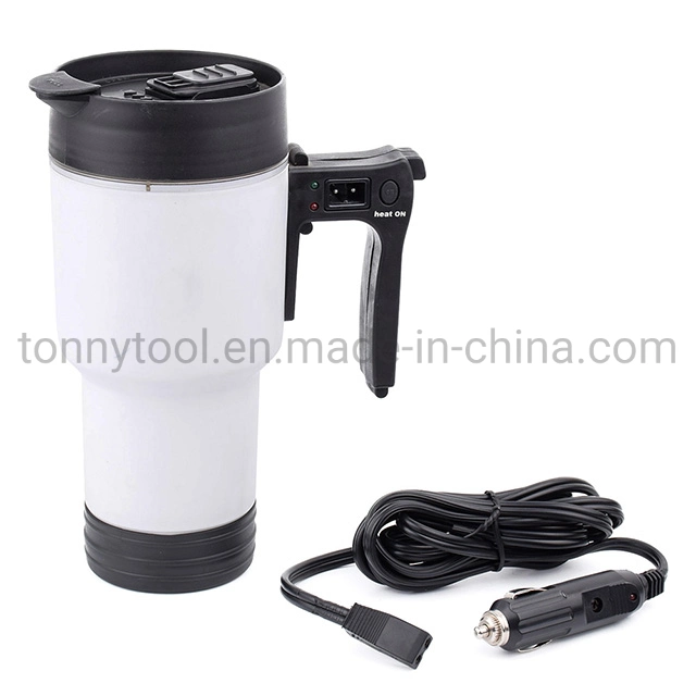 Plastic Car Kettle 750ml Car Heating Travel Cup Mug Car Coffee Cup Warmer with DC 12V Charger