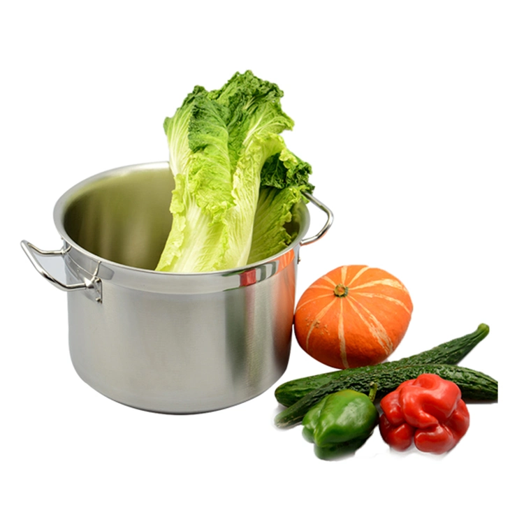 Stainless Steel Cookware Cooking Food Stockpot Steamer Induction Stock Pot with Sand Sandwich Bottom