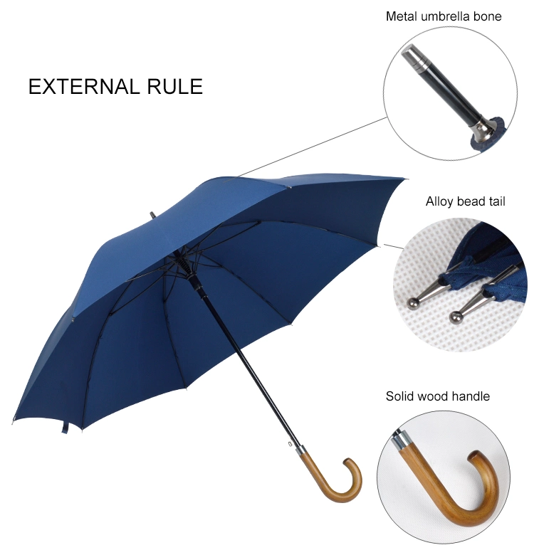 Crook Holzgriff Gerade Automatische Regenschirm Classic Guest Paraguas Parapluie Sombrilla