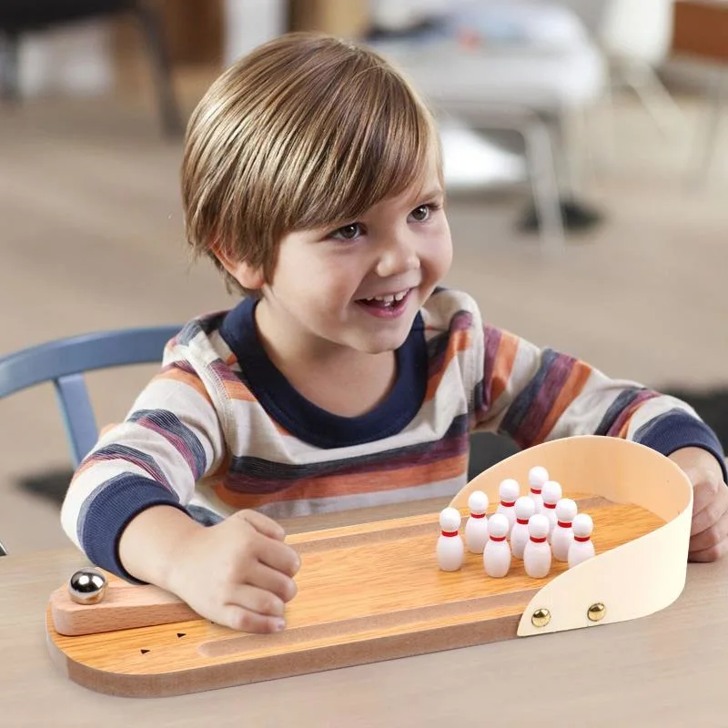 School Students Finger Wooden Bowling Balls Play Game Set Outdoor Skittles Bowling Pins Balls Kids Bowling Toys