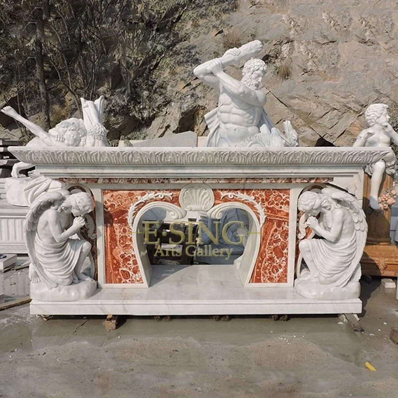 Western Style Divine Natural Stone Religious Church Marble Altar for Sale