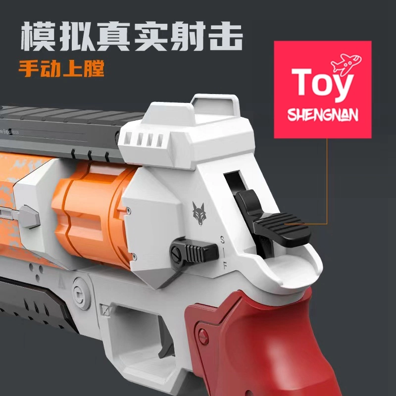 New Fokko Space Revolver Soft Gun Manually Loaded Cyberpunk Science and Education Model Children's Toys