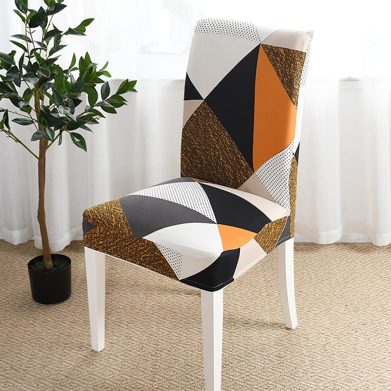 Wholesale/Supplier China Cheap Cost Stretch Chair Cover 3D Printing Half Back Elastic Chair Seat Cover for Home Hotel