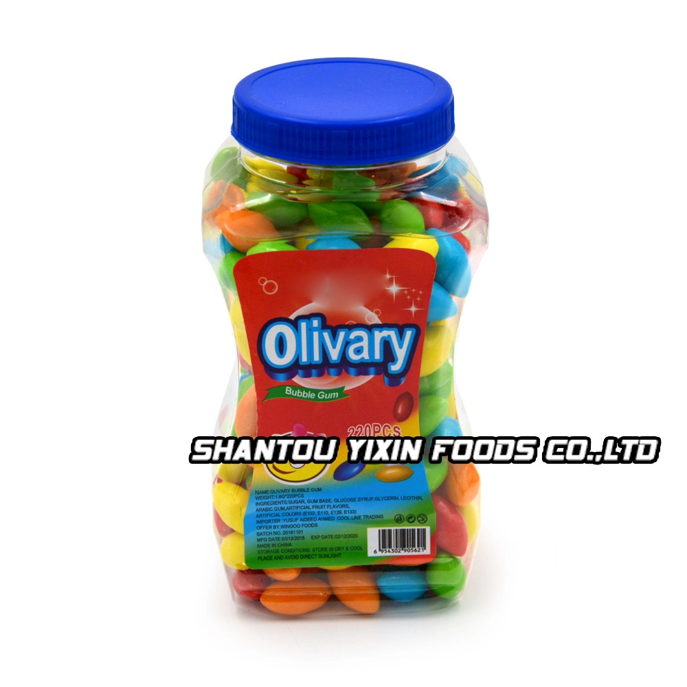 Factory Wholesale/Supplier 1.6g Sweet Colorful Fruit Flavor Small Olivary Bubble Gum