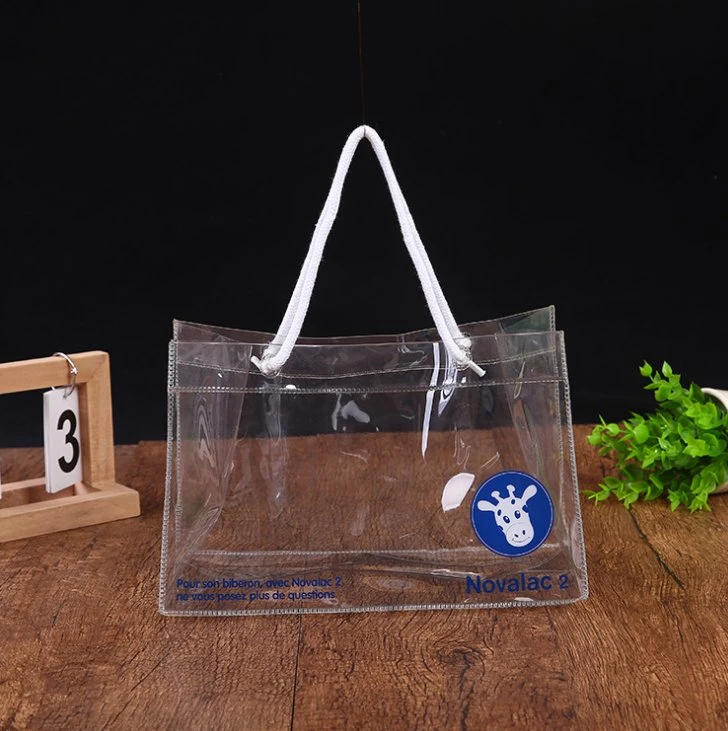 PVC Clothes and Underwear Plastic Bag, PVC Cosmetic Packing Bag with a Hook / Hanger and Button