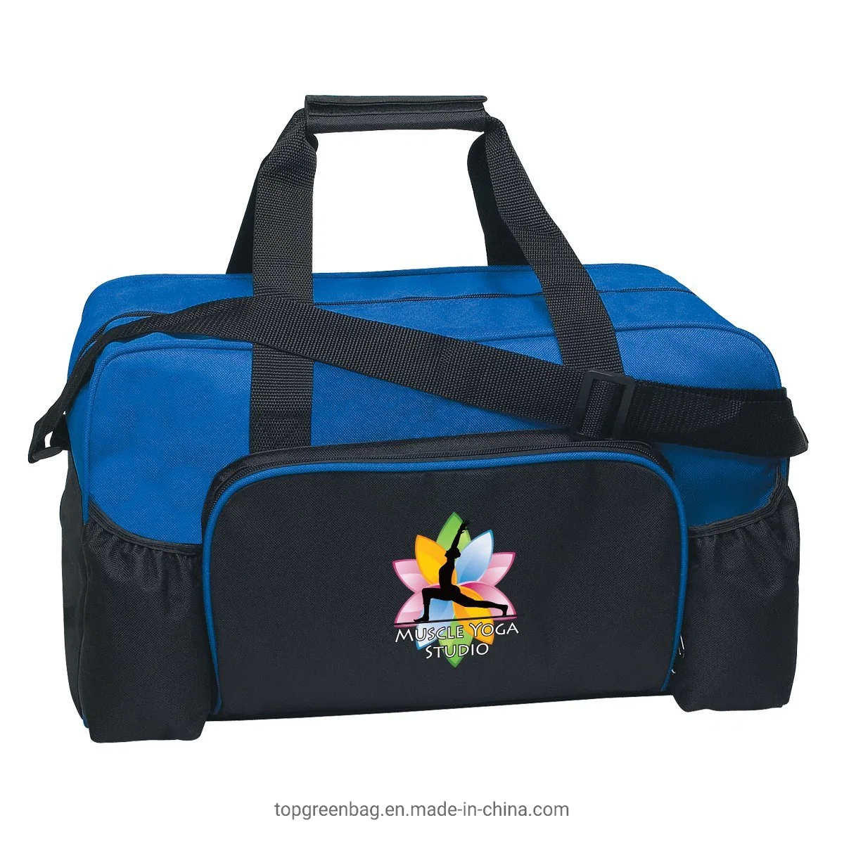 Customized Large Capacity Waterproof Polyester Blue Trave Luggage Sport Duffle Bag for Traveling