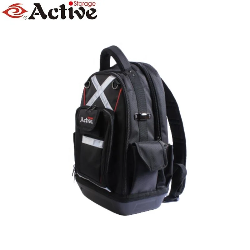 Heavy Duty Car Detailing 600d Polyester Tool Bag Tools Backpack for Electrician Tools with Hard Base