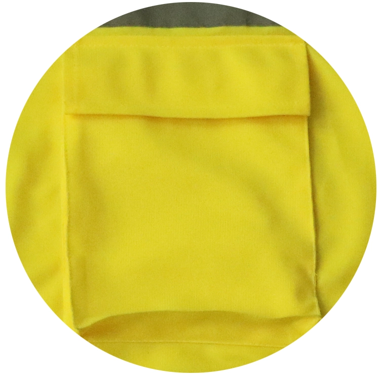 Logotipo personalizado amarelo grande visibilidade a fita refletora vários bolsos frontais do Fecho de Segurança do Engenheiro de Segurança reflexivo Vest