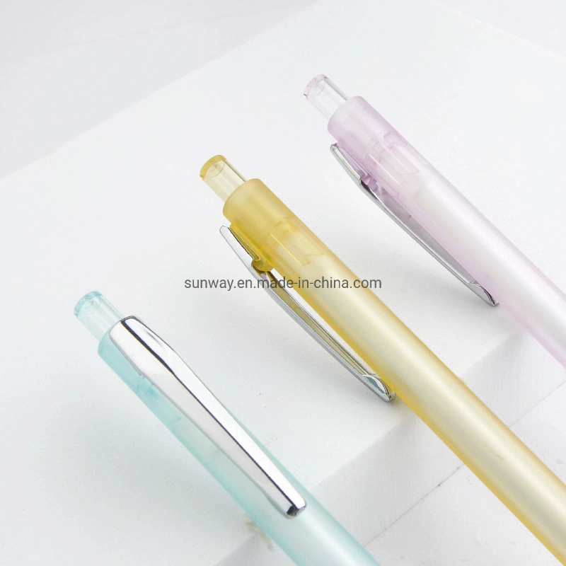 Office Supplier Gift Plastic Frosty Click Gel Ink Ball Pen