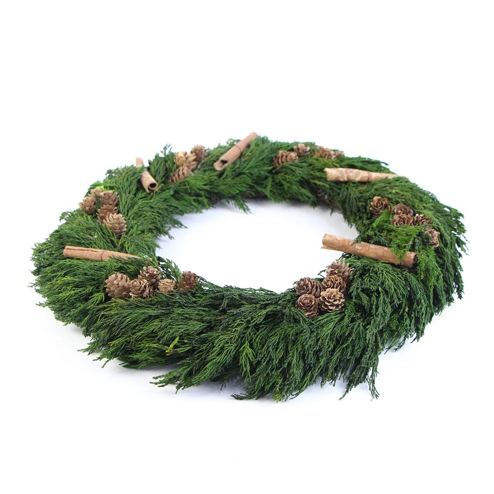 High quality/High cost performance Natural Preserved Cypress Garland for Christmas Decoration