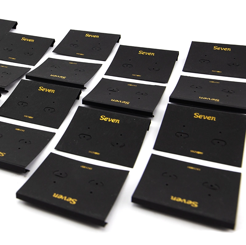 Suministro PVC cartón Negro / Blanco Gold Foil Logo Joyería / Collar/ Earring Display Card