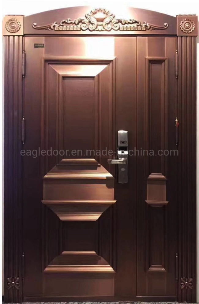 Middle East Luxury House Front Copper Door Home Exterior Security Metal Bronze Door