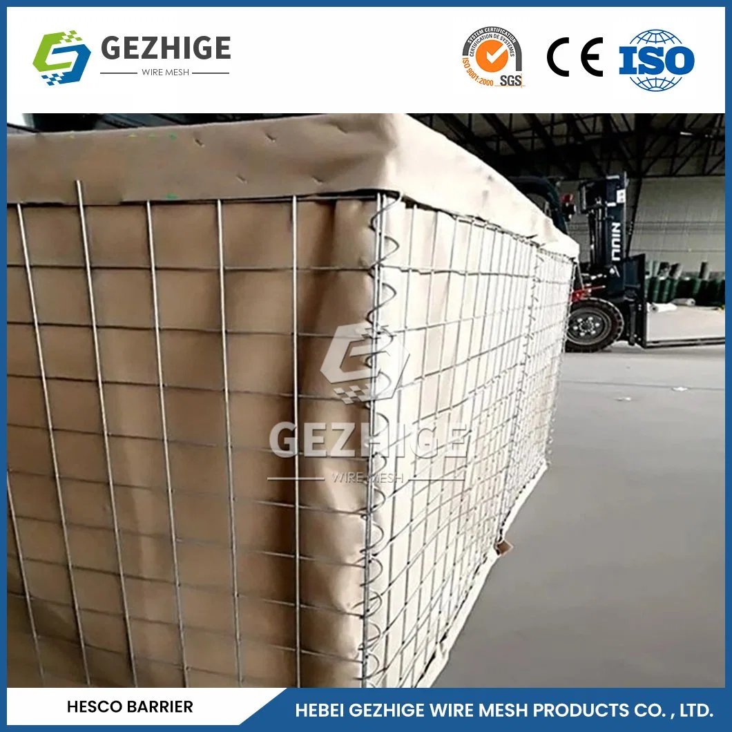 Gezhige Galvanized grille Fabrication de Gabion en PP souple/ferme haute résistance Chine conception structurelle raisonnable Mil1 sacs défensifs bastions