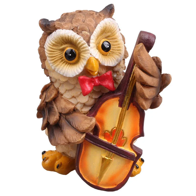 Lovely Eyeglass Glasses Holder Owls Design Crafts Stand Home Resin Sculpture Decorations