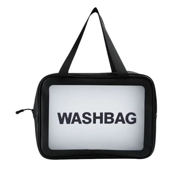 Large Capacity Portable Travel Washing Bag Transparent Toiletry Bag PU Waterproof Makeup Case Cosmetic Storage Case