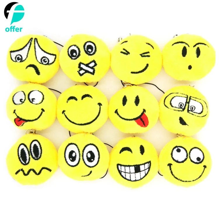 Plush Emoticon Keychains, Mini Emoticon Plush Keyring Party Favors for Valentine&prime; S Day Gifts