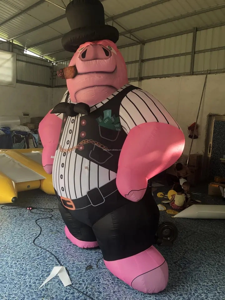 Boyi Animal Air Blow Decoration Giant Inflatable Pink Pig Model Customized Cartoon Character Pink Pig Balloon B823