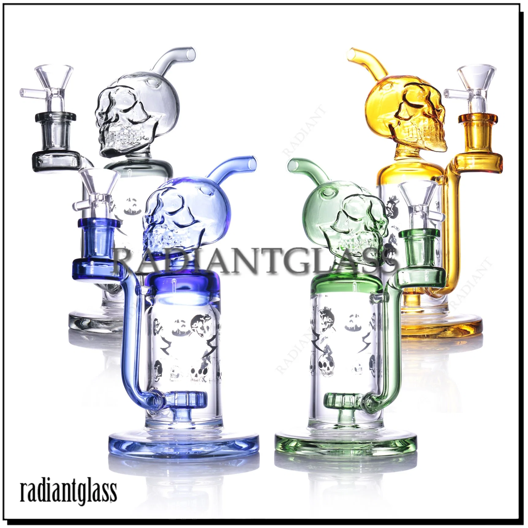 8.2 polegadas High Quality Ghost Head Design Straight Glass Smoking Tubo