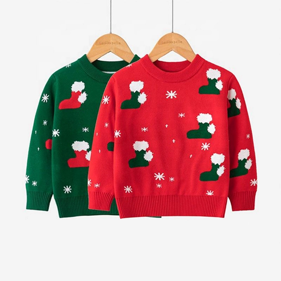 Nuevo Otoño e Invierno niños de Navidad Knitting Sweater Baby Girl Ropa de patrón de Pullover para niños