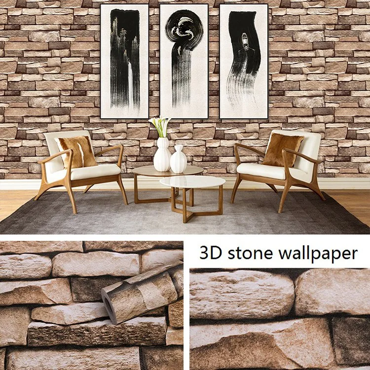 3D Peel and Stick PVC Wallpaper Stein Ziegel Wandbeschichtung Für Innendekoration