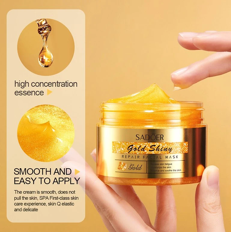 OEM Whitening and Moisturizing Gold Collagen Cosmetic Crystal Facial Mask 24K Gold Hydrogel Collagen Crystal Facial Mask