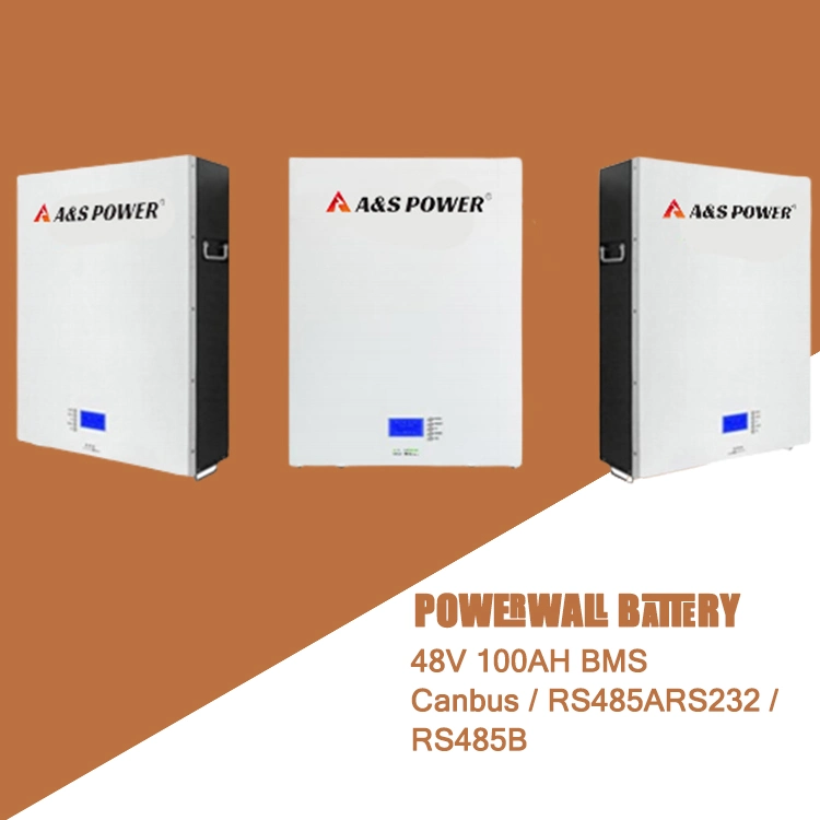 A&S Power 6000 Cycles High Quality off Grid Solar Energy Home Storage LiFePO4 Battery 48V/51.2V 100ah Powerwall Factory Custom System