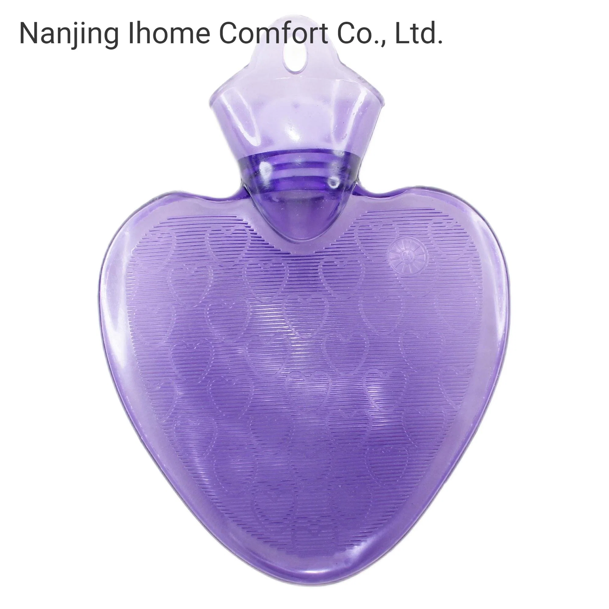 2023 New Design Heart Shape PVC Hot Water Bottle Bag with Removable Soft Knitted Coverfor Hot and Cold Therapy