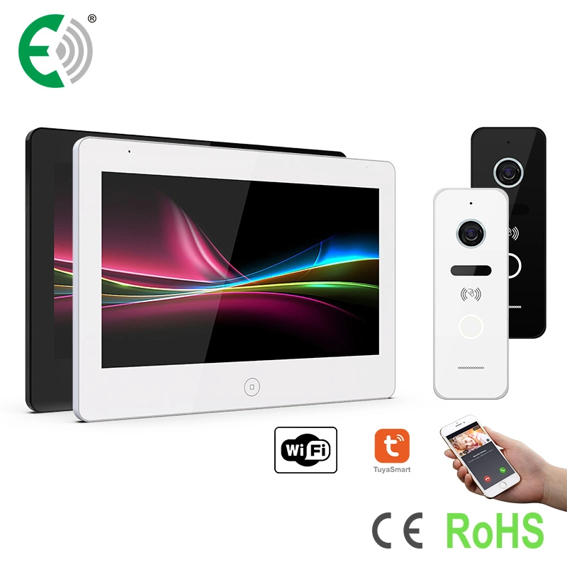 4-Draht 10,1"HD WiFi Video Tür Telefon Intercom-System mit Karte Türklingel Entriegeln