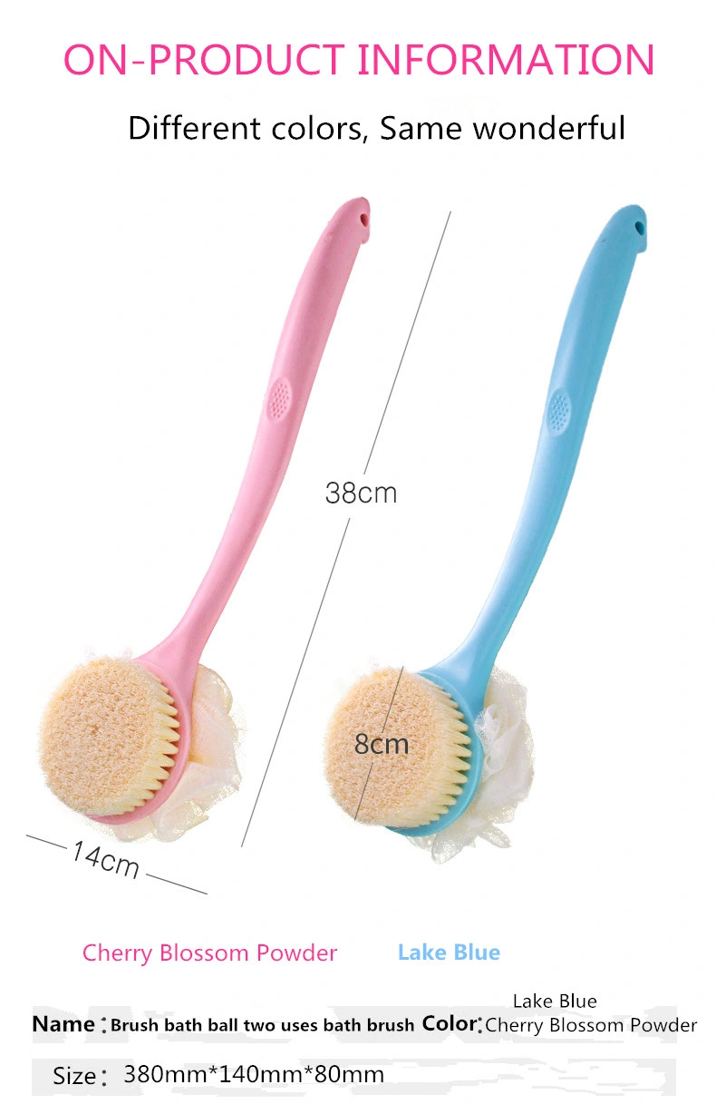 Bathing Artifact Bath Brush Back Bath Flower Ball Brush Long Handle Rub Mud Soft Hair Bath Brush Rub Back Rub Bath Towel