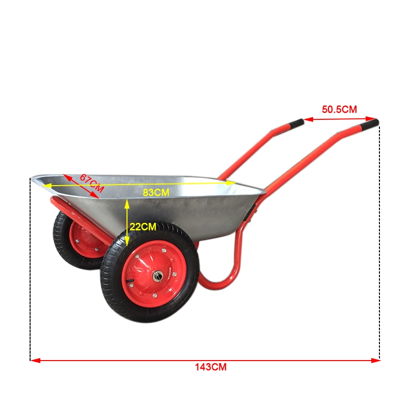 Garden Tools Barrow Trolley Wheelbarrow with Galvanized Tray for Russia Market