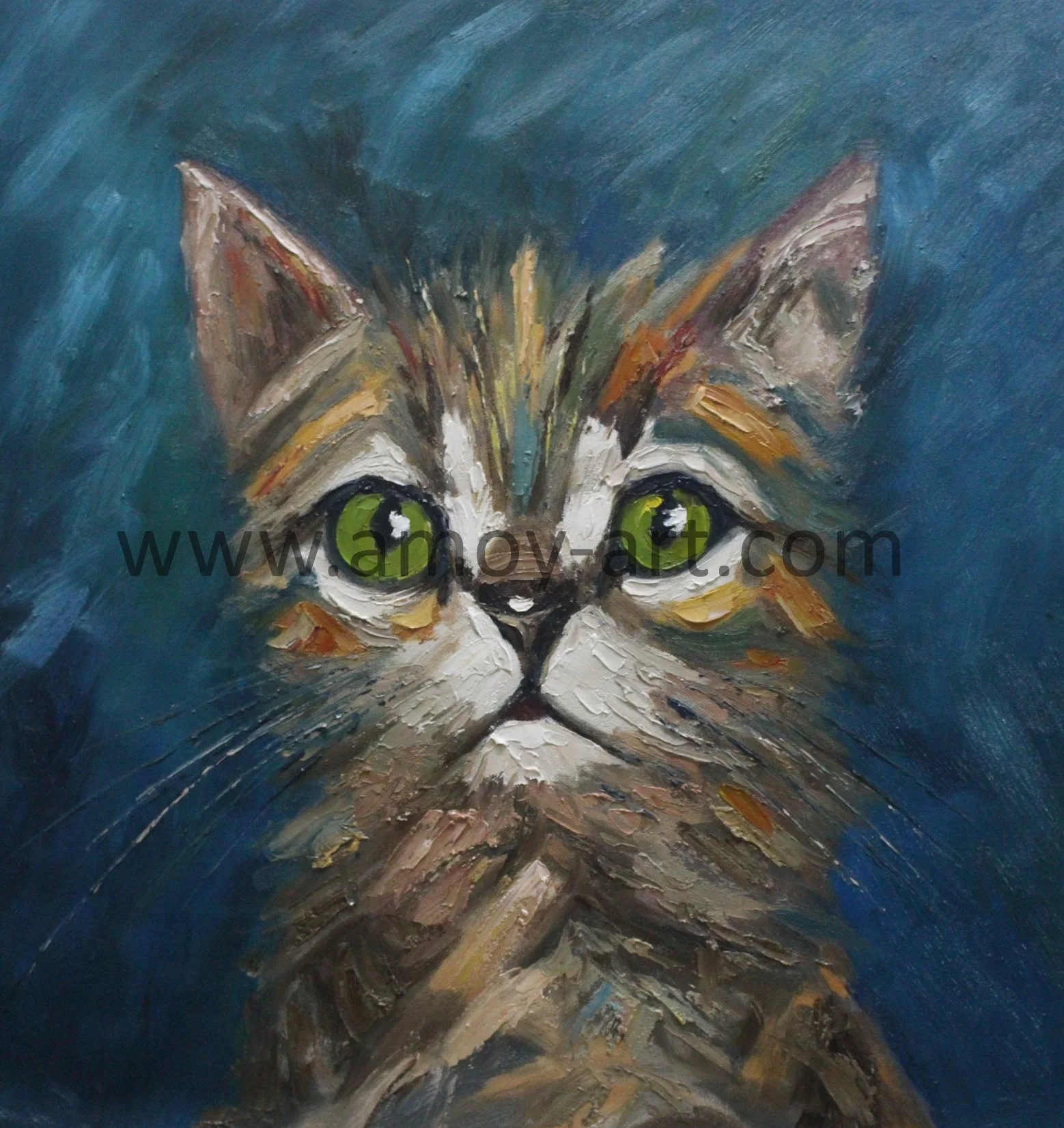 Kitty hechas a mano Pinturas al Óleo sobre lienzo de taller