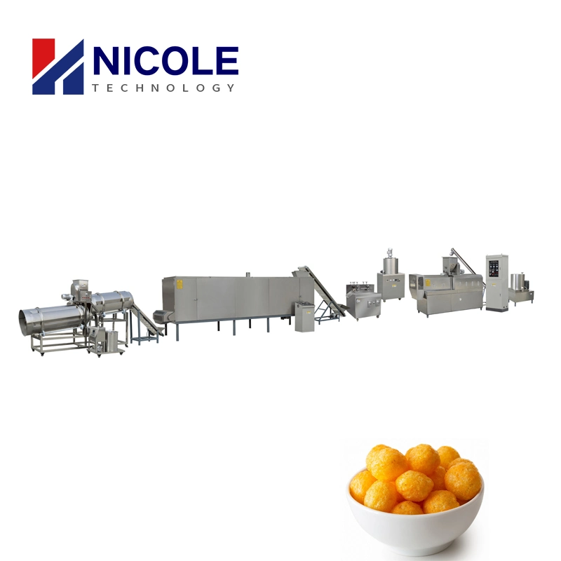 CE Twin Screw Stainless Steel Puffed Core Filling Snacks Food Production Line