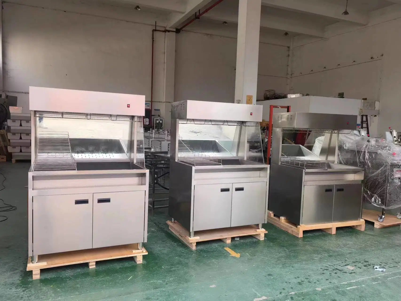 Standing Burger French Fries Heat Preservation Cabinet French Fries Working Table Western Food Burger Shop Equipment