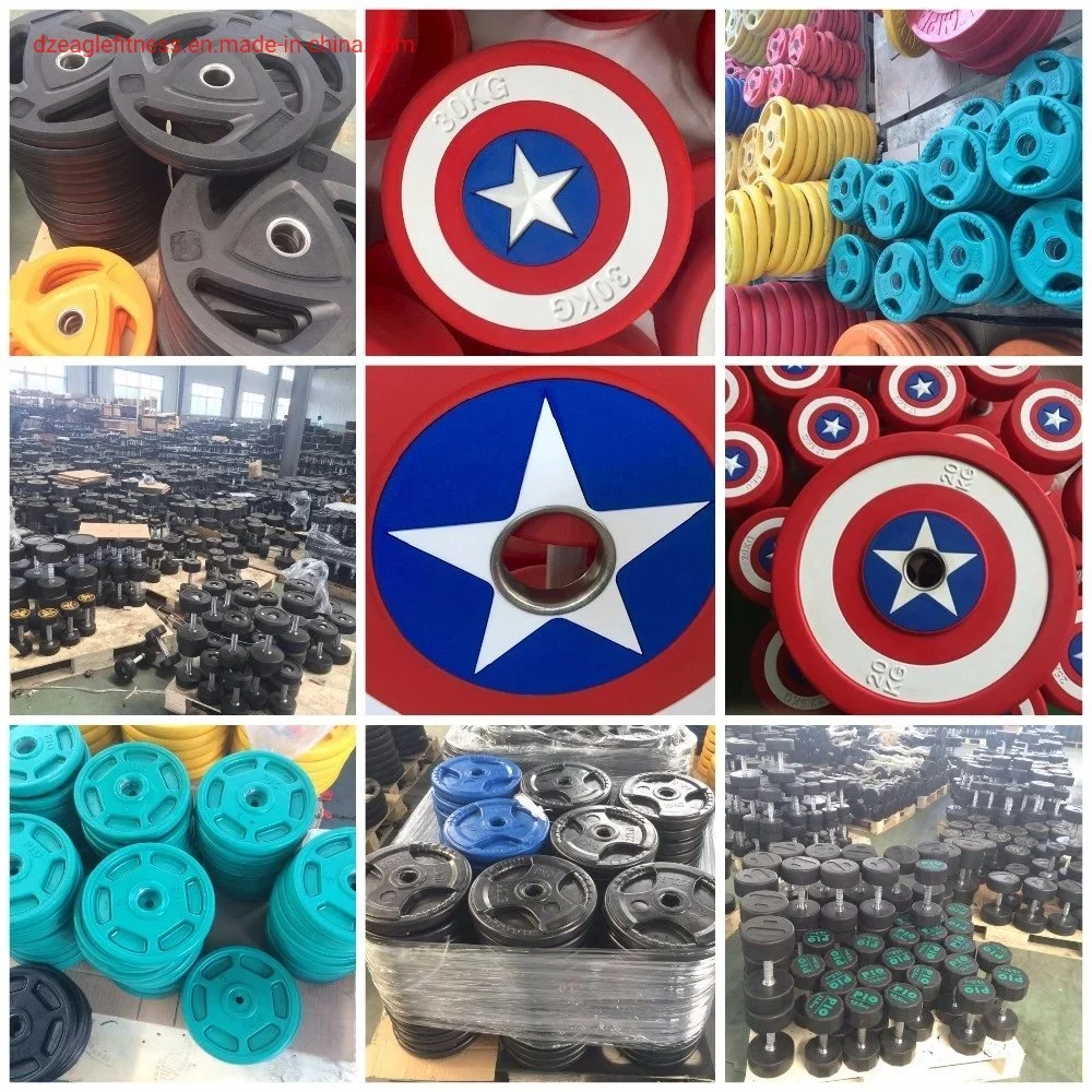 Gym Equipment Colored 3 Hole Color Rubber Plate Free Weight