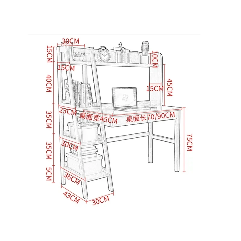 Hauteur réglable enfants Bureau de lecture ensemble de meubles d'école en bois Table d'étude ergonomique en plastique et chaise