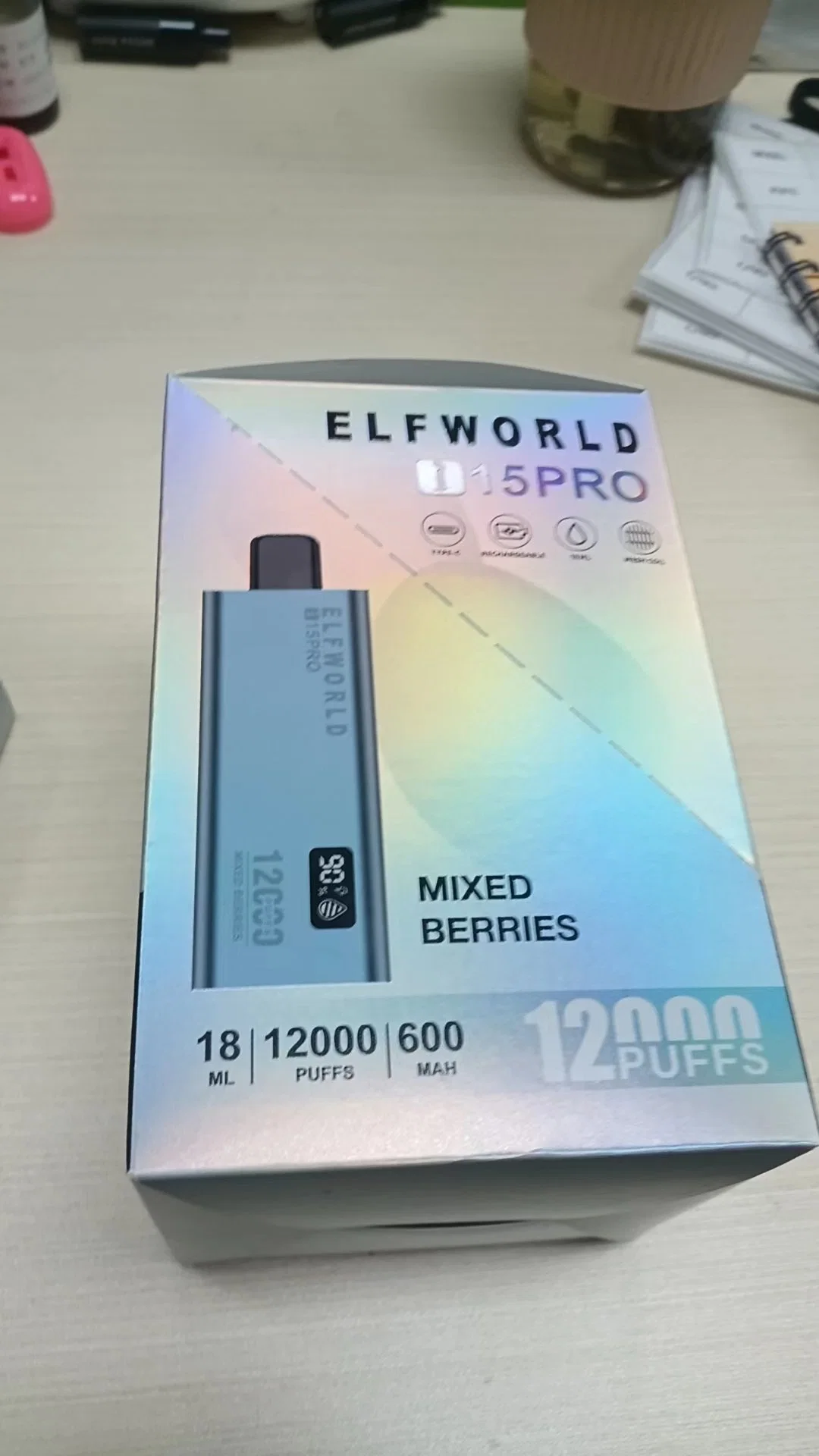 Vbon 12000 Puffs Elfworld I15 PRO 12K Puff 18ml Pre-Filled Rechargeable Battery E Cigarette Pen Wholesale/Supplier vape Disposable/Chargeable Vape 2% 5% 0% Nicotine Vape OEM